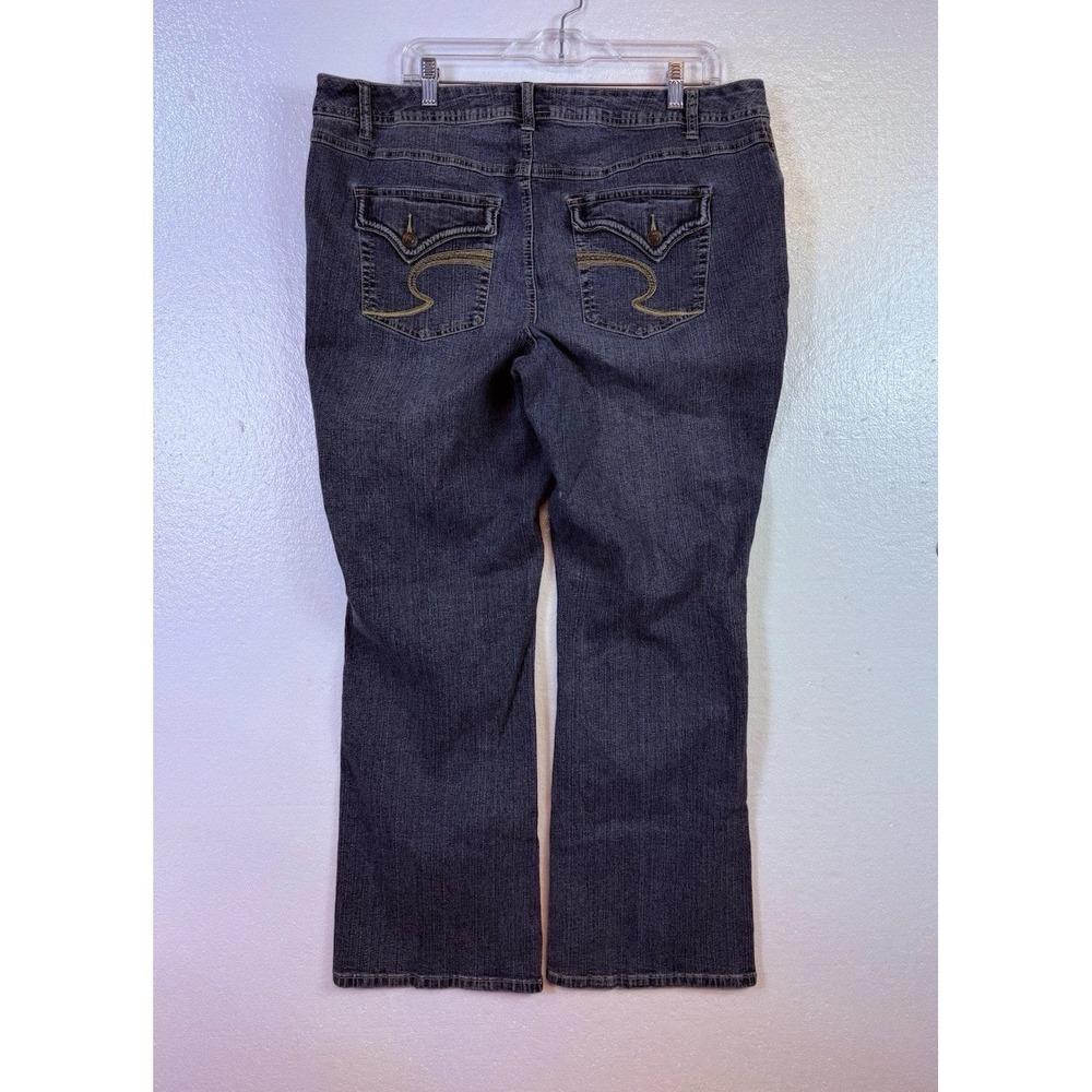 Vtg Y2K Revolt Jean Co Cato Jeans Sz 18W Distressed Stretch Denim Bootcut